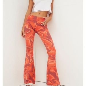 Free People Penny Pull-On Printed Flare Jeans